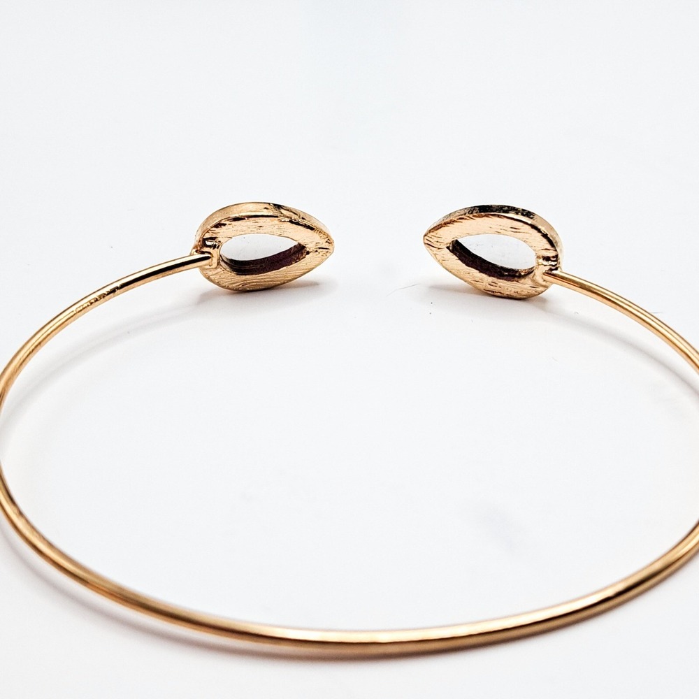 Gold Bangle Bracelet Set Arrowhead Teardrop Rhinestone Stackable Boho Chic - Picture 6 of 8